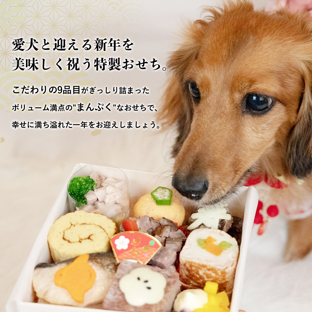 愛犬と迎える新年を美味しく祝う特製おせち。